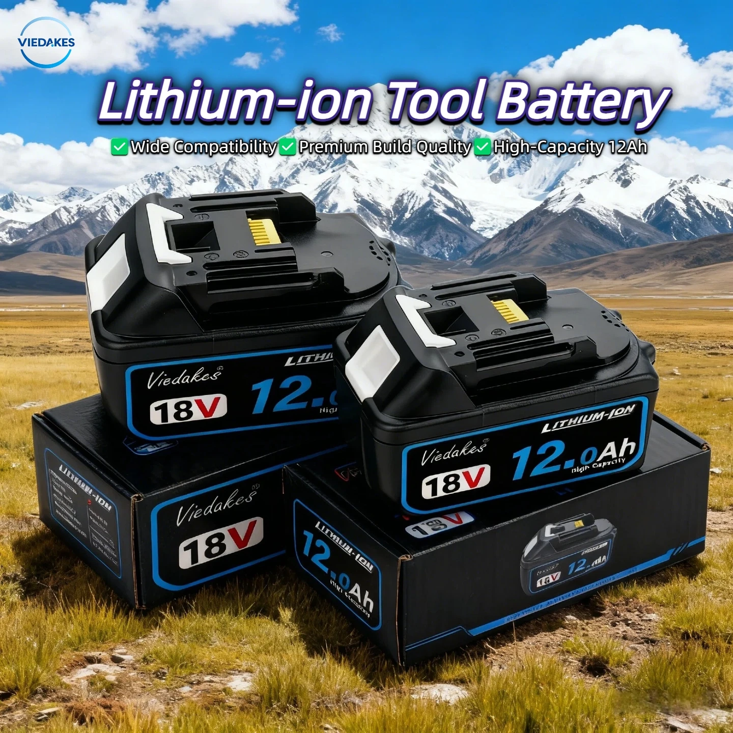 

✅Suitable for makita battery 18V 9.0AH,rechargeable battery, BL1840 BL1830B BL1830B power tool battery, Viedakes charger