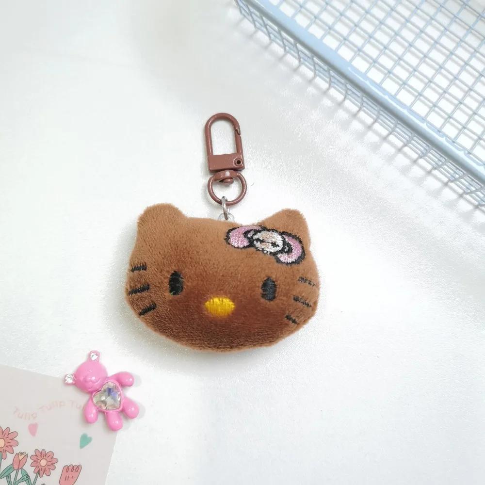 Kawaii Plush Doll HelloKitty Keychain Cartoon Pendant Anime Kt Cat Backpack Creative Keyring Decoration Girl Cute Toy Gifts images - 6