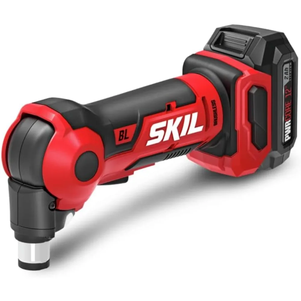 

SKIL PWR CORE 12 Brushless 12V Auto Hammer Kit includes 2.0Ah Lithium Battery and PWR JUMP Charger - AH6552A-10, Red