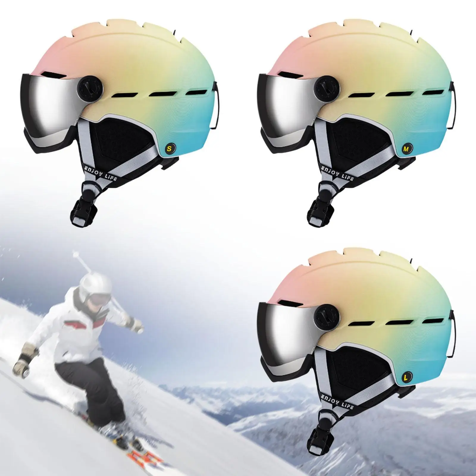 

Ski Helmet with Goggles Snowboarding Helmet Lightweight Windproof Skateboard