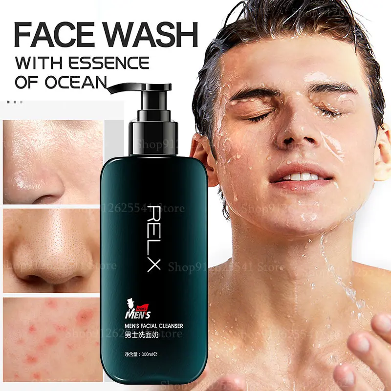 Amino Acid Facial Cleanser Blackhead Removal Cleanser for Men Anti Acne Oil Control Moisturizing Deep Cleansing Skin Care