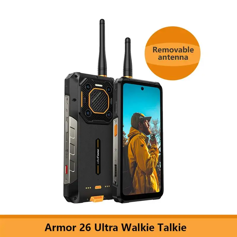 New! World PremiereUlefone Armor 26 Ultra Walkie Talkie 5G Rugged Phone 120W 15600mAh 200MP+64MP +50MP NFC Waterproof Smartphone