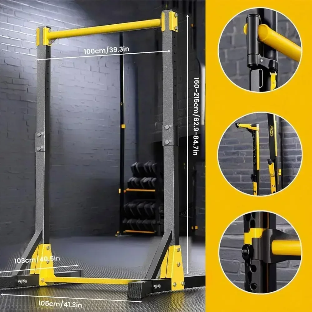 Adjustable Height Portable Pull Up Bar Station - Home Gym Dip Rack, 400 lbs Capacity with 11 Gears