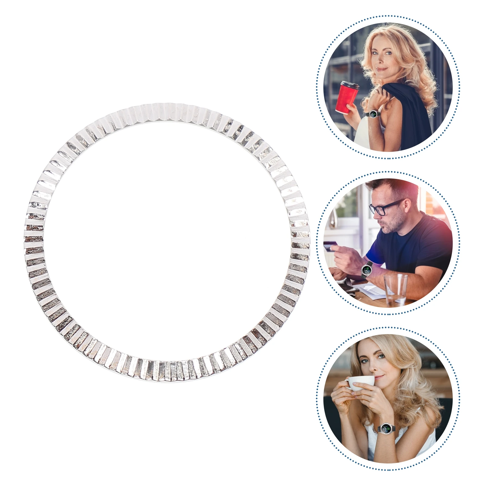 

Wavy Bezel Ring 3 Watch Accessory Cover Frame for Smart Alloy Supplies Component
