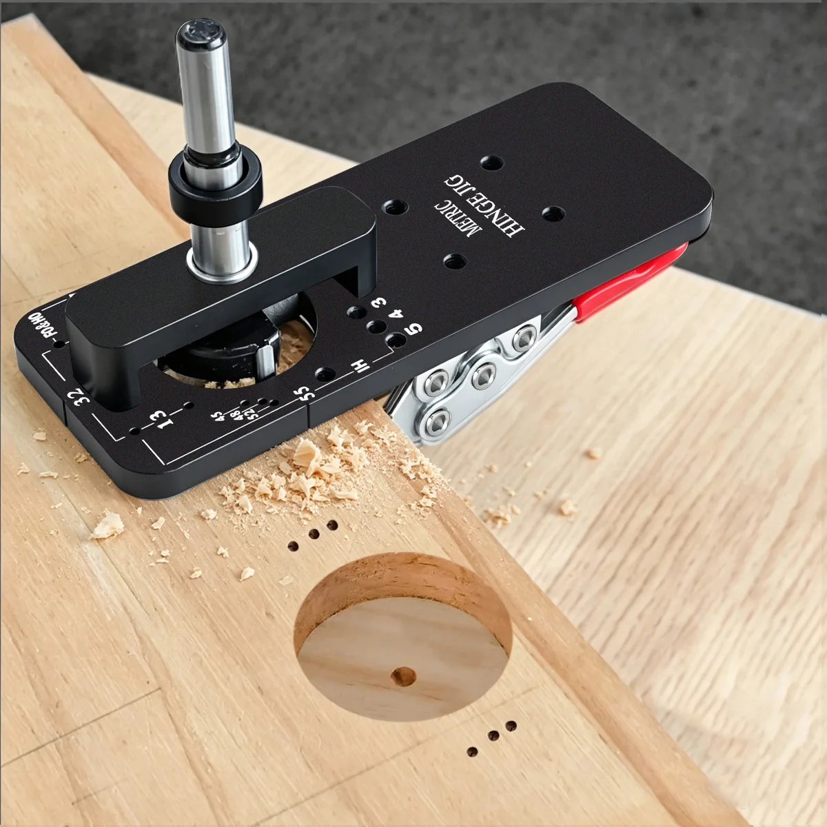 35mm Cabinet Hinge Boring Jig Kit, Concealed Cup Hinge Hole Opener Locator with Fast Clamp for Cabinet Door Hinge Installation