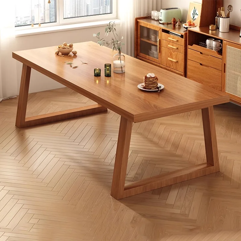 Wood Mobile Dining Table Restaurant Kitchen Study Modern Luxury Writing Dining Table Designer Muebles Living Room Furniture