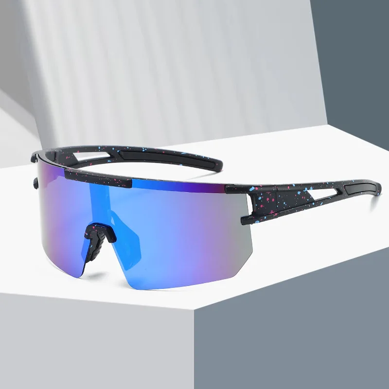 

Унисексные модные спортивные солнцезащитные очки с большой оправой - красочные ветрозащитные очки для велоспорта, езды на коне, пеших прогулок и активного отдыха на природе