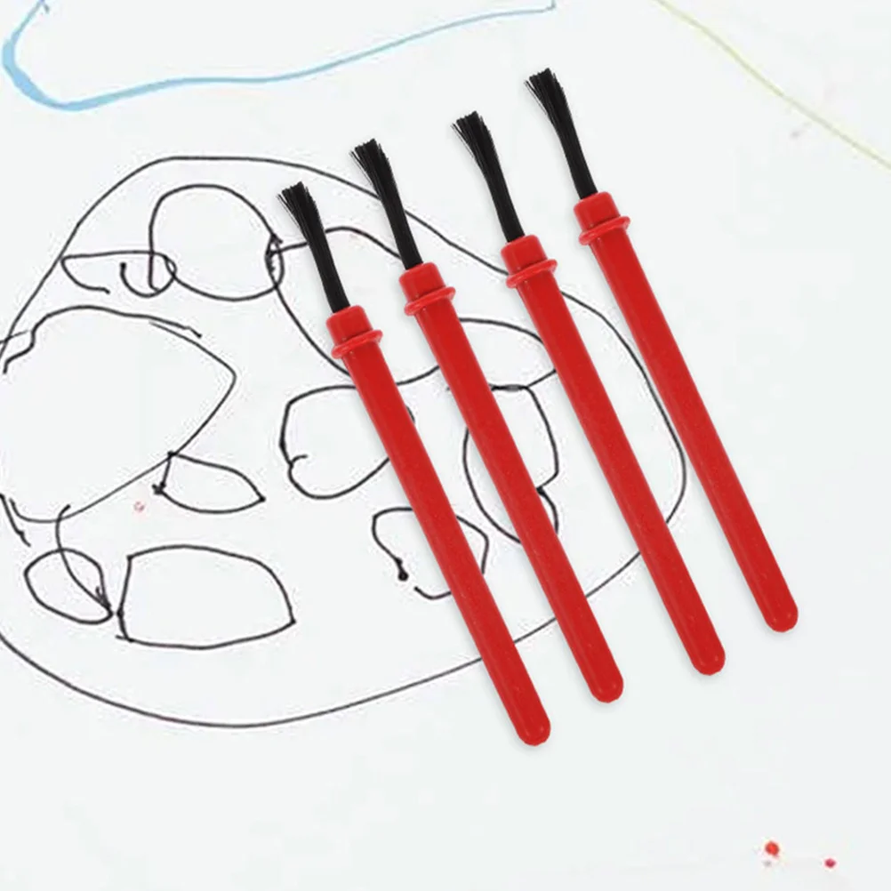 50 pennelli piccoli per set di pennelli per acquerello da 8,5 cm Manico rosso sicuro per progetti artigianali scolastici Uso sfuso