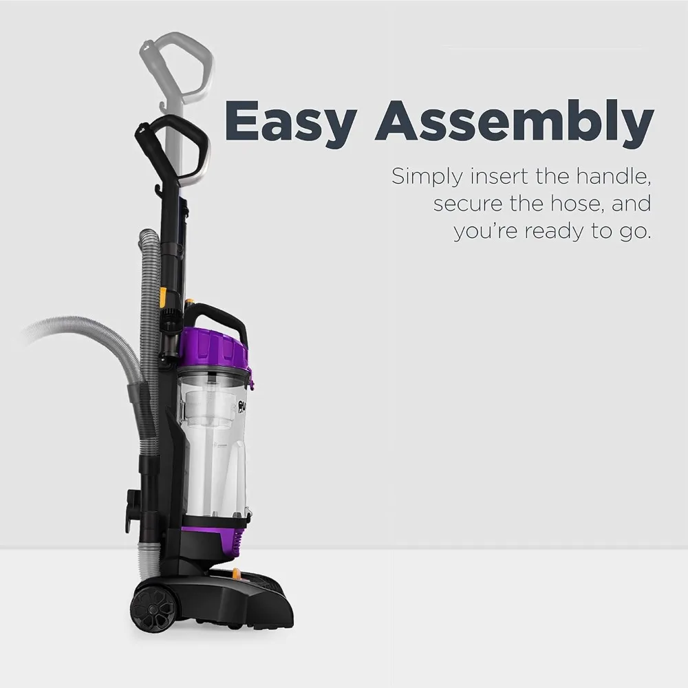 PowerSpeed Bagless Upright Vacuum Cleaner, Lightweight, Washable Filter, 5 height Adjustments, 2.6L large capacity Purple, Lite