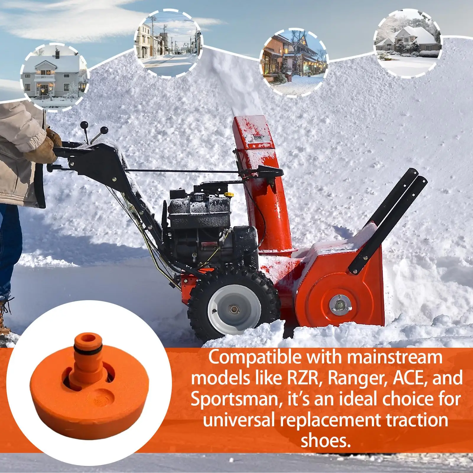أحذية محراث الثلج الصلب المضادة للانزلاق الأحذية اكسسوارات محراث الثلج أحذية التزلج الثقيلة للمزارعين صيانة الطرق المناظر الطبيعية