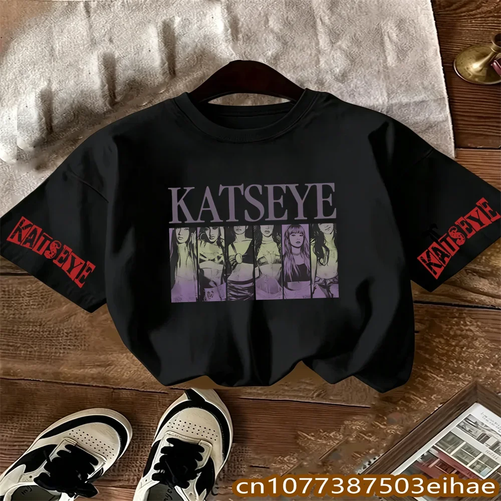 Summer Essential KATSEYE Girl Group Character Print Pure Cotton Tee Casual Y2K Trendy Design Boys Girls Fashion Top Girl Gift