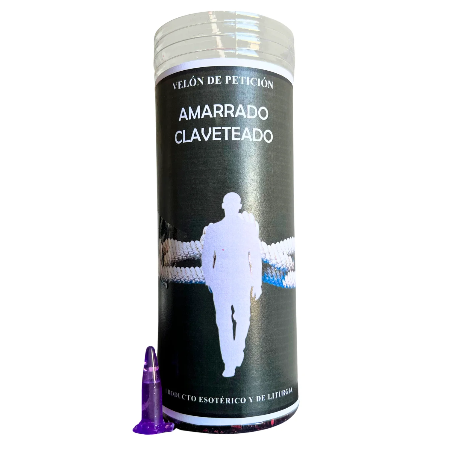 THE BUBBLE SHOP - Velón de Amarrado y Claveteado para Amarrar a la Persona Amada | Velón de Petición con Aceite Litúrgico y Oración de 3 Días de Duración Aproximada.