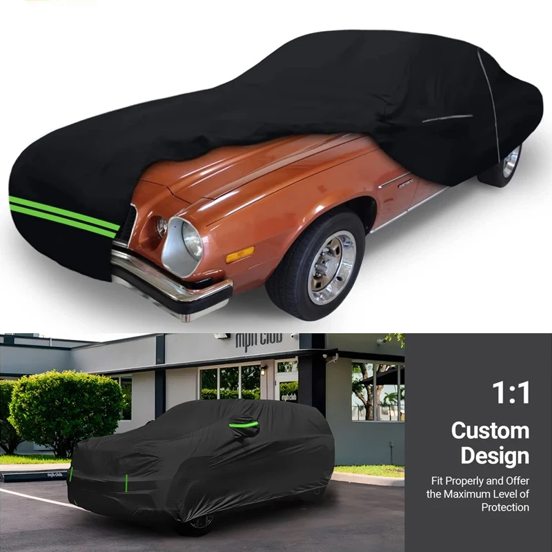 

Waterproof Car Covers For 1974-1981 Chevy Camaro RS All Weather With Zipper Door Windproof Bands Snow Rain Dust Hail Protection