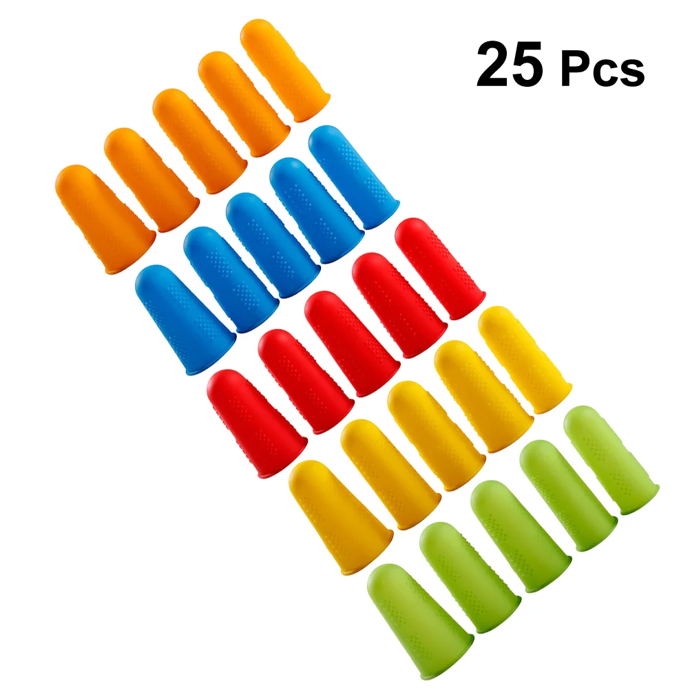 25 Pcs High Temperature Resistance Silicone Finger Protector Cot Protective Cover