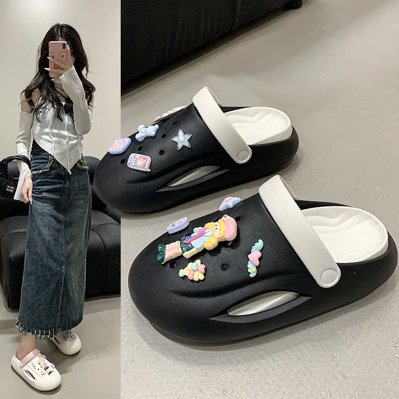 

New Women Cartoon Slippers Soft Sole Comfortable Thick Bottom Summer Beach Sandals