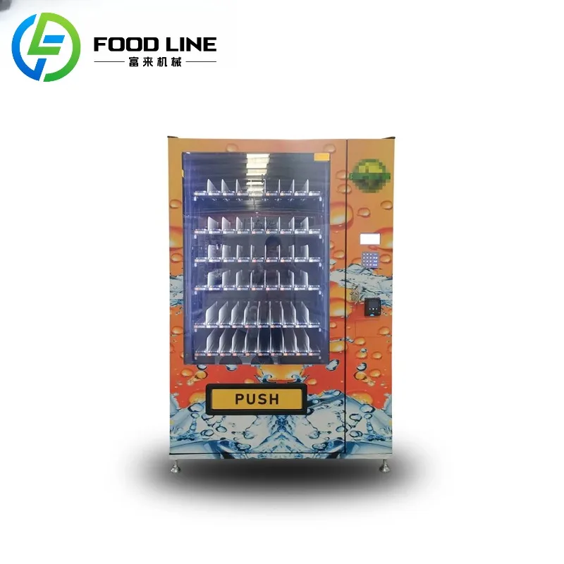 

Custom Commercial Vending Machines Refrigerated Beverages Snacks Elevator Systems Multiple Options Credit Cards Coins QR Code