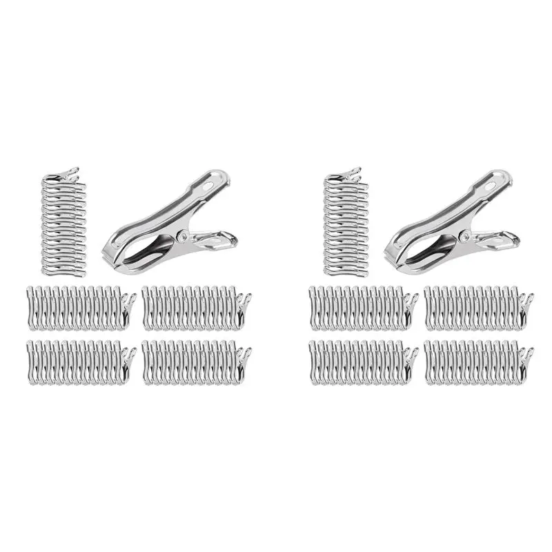 120 PCS Garden Clips,Greenhouse Clamps Stainless Steel,Greenhuose Clips For Netting,Have A Strong Grip