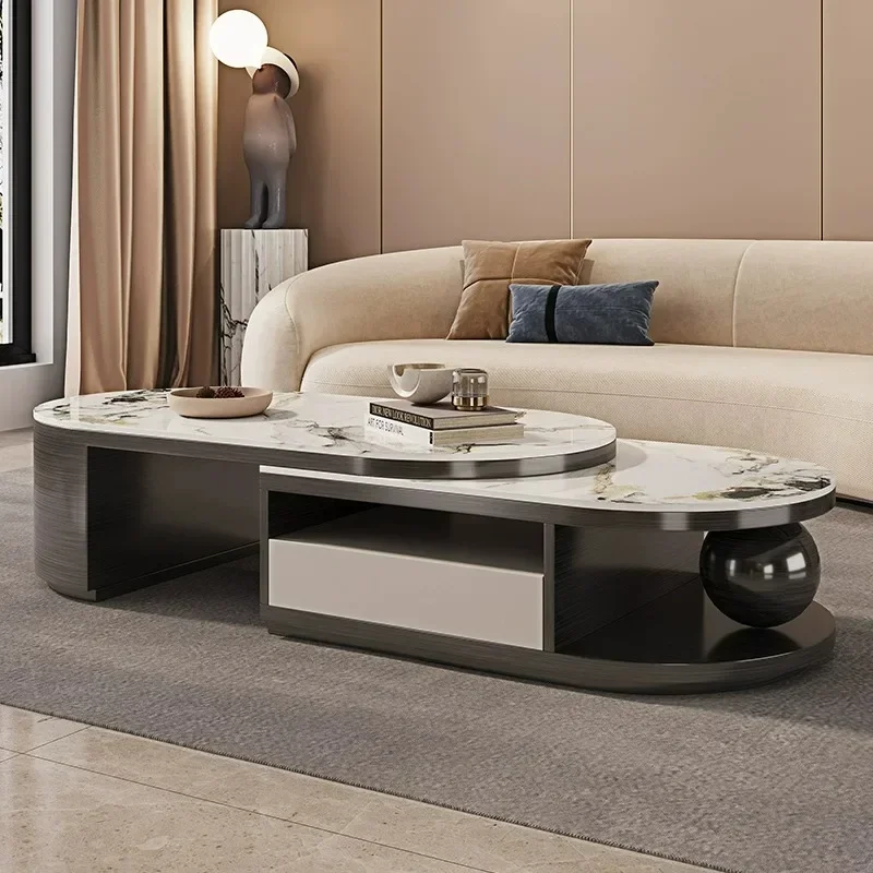 Living Room Home Modern Simple Small Apartment Thickened Stone Plate Coffee Table