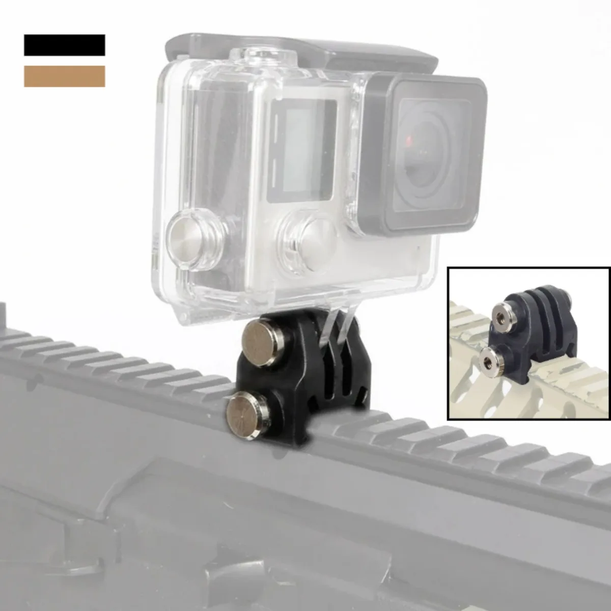 Tactical Camera Nylon Rail Mount Fixed Adapter for Picatinny Airsoft Rifle Laser Mount Adapter Fit GoPro Hunting Accessories