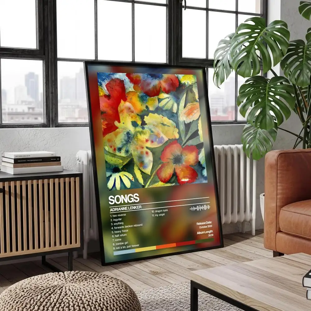Adrianne Lenker Poster Peelable Self-Adhesive Album Cover Stickers, Frameless Wall Art for Singer Band Pop Rap Bedroom