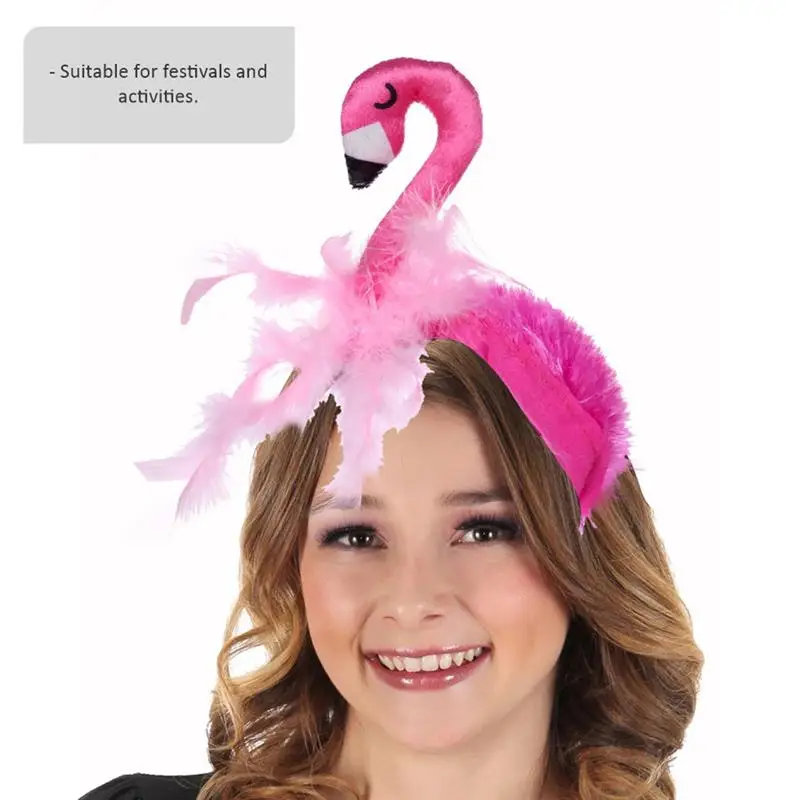 Accesorios para el cabello de flamenco, diadema para decoración de Fiesta (rosa), fiesta de cumpleaños, sombreros para niños, regalos de Halloween y Navidad