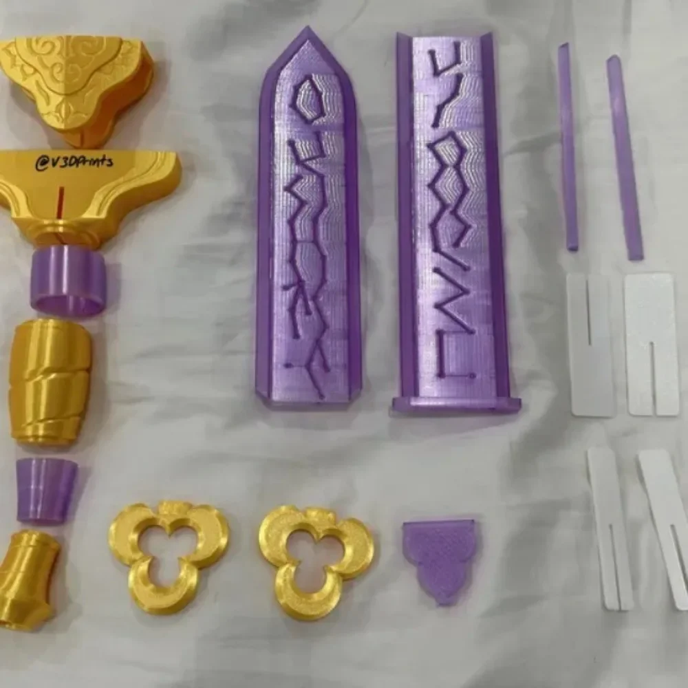 Rumi Cosplay Spada Demoni Hunter KPop Demon Hunter Viola chiaro Spade scalabili Coltello Ornamento per ragazze Gruppo Puntelli Accessori