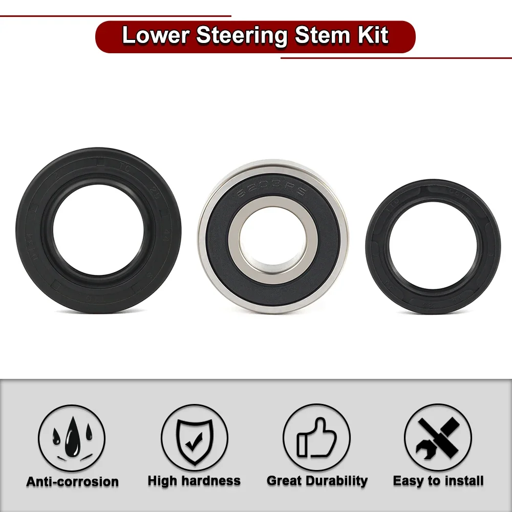 For Yamaha Kodiak YFM350 YFM35X YFM400 YFM450R/X YFM45FX YFM550 YFM600 YFM700 ATV Lower Steering Stem Bearing And Seal Pin Kit