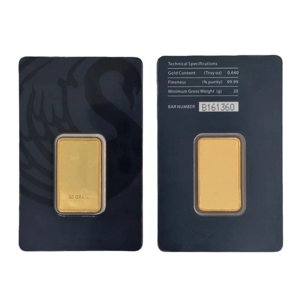 Koperen staaf 1g/2,5g/10g/20g/1oz/50g Niet-magnetisch Zwitsers verguld staafje met uniek serienummer Cadeau Munt Ambachten Souvenir