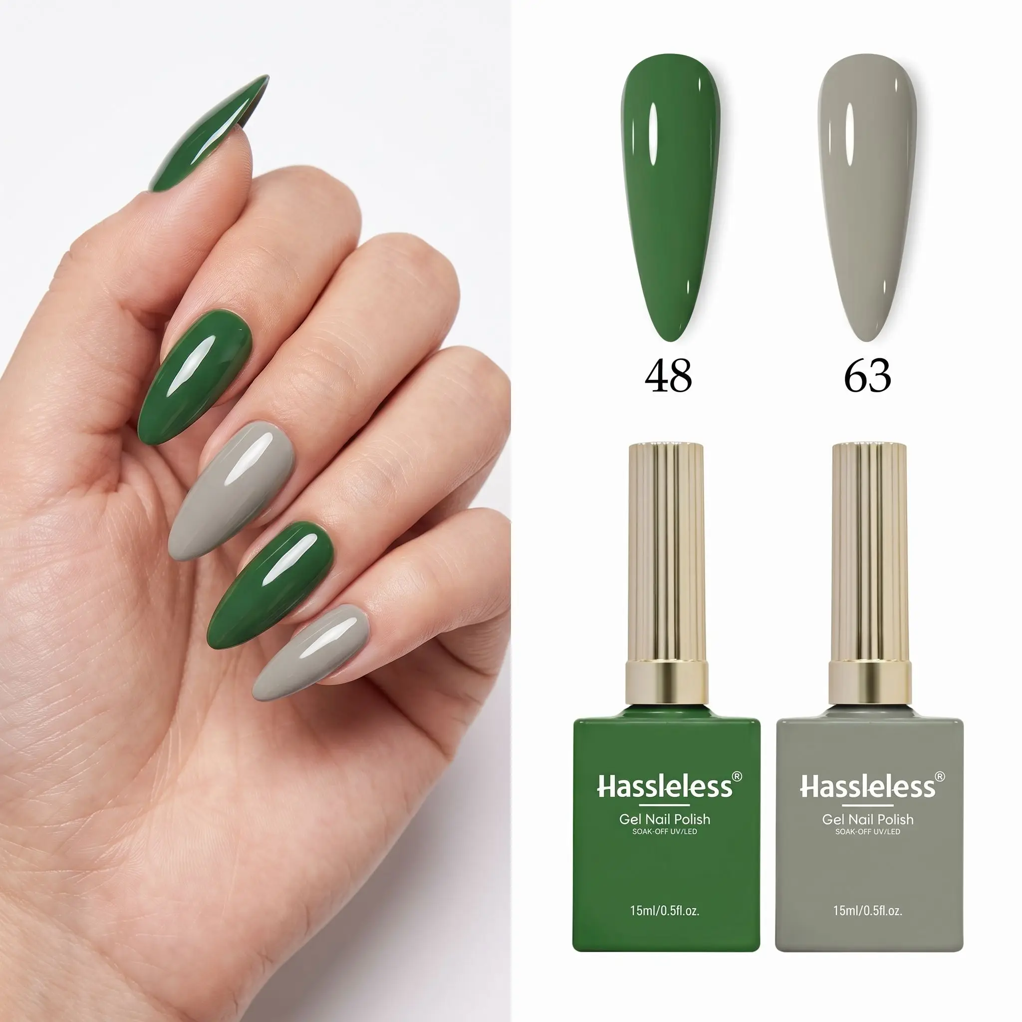 Hassleless 2Pcs Nail Polish Gel Set, a Women's Nail Art Tool with Fashionable Solid Color Nail Gel, a Salon-Specific Nail Product