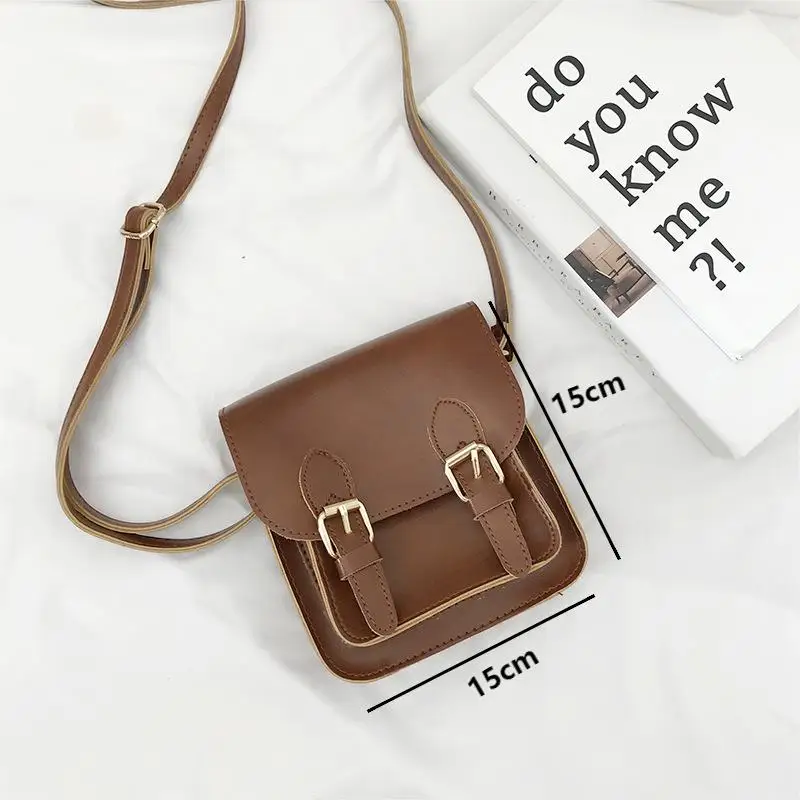 Korean Trendy PU Leather Crossbody Bags Fashion High Quality Mini Shoulder Bag Women\'s Handbags College Students Cambridge Bags