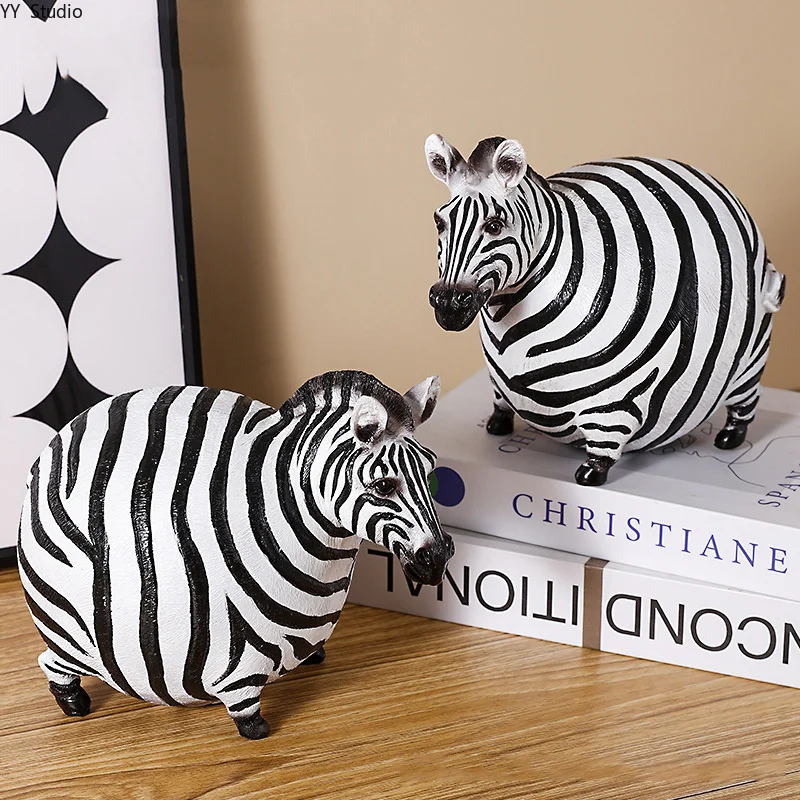 Nordic Creative Resin Zebra Ornaments Art Animal Sculpture Ornaments Home Living Room Dining Table Decorations Crafts Office