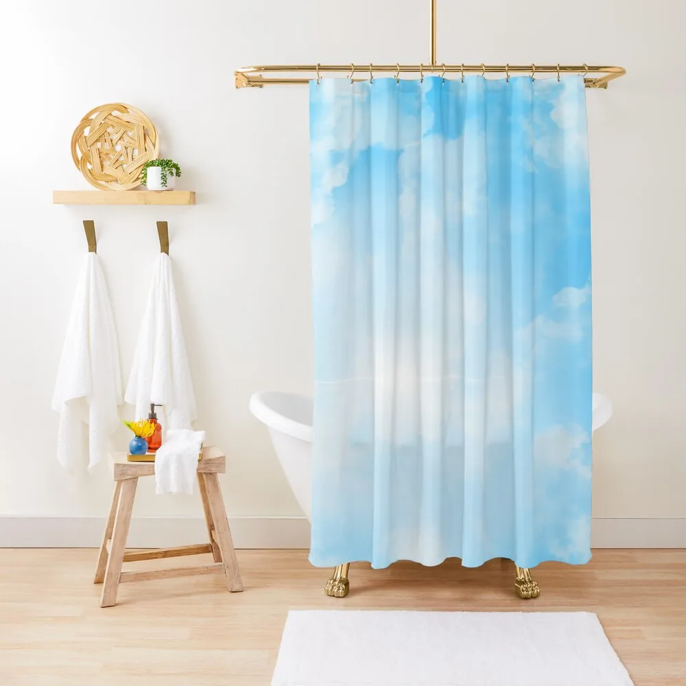 

Bright Blue Sky Shower Curtain Modern Bathroom Accessories For Shower Bathroom Showers Curtain