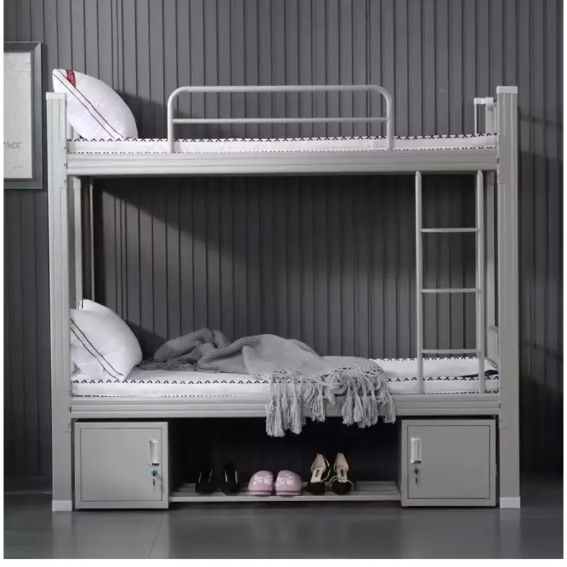 Modern Heavy-Duty Double-Layer Bunk Bed Frame Factory Wholesale Convertible for Home or Hotel Use Single Size Portable