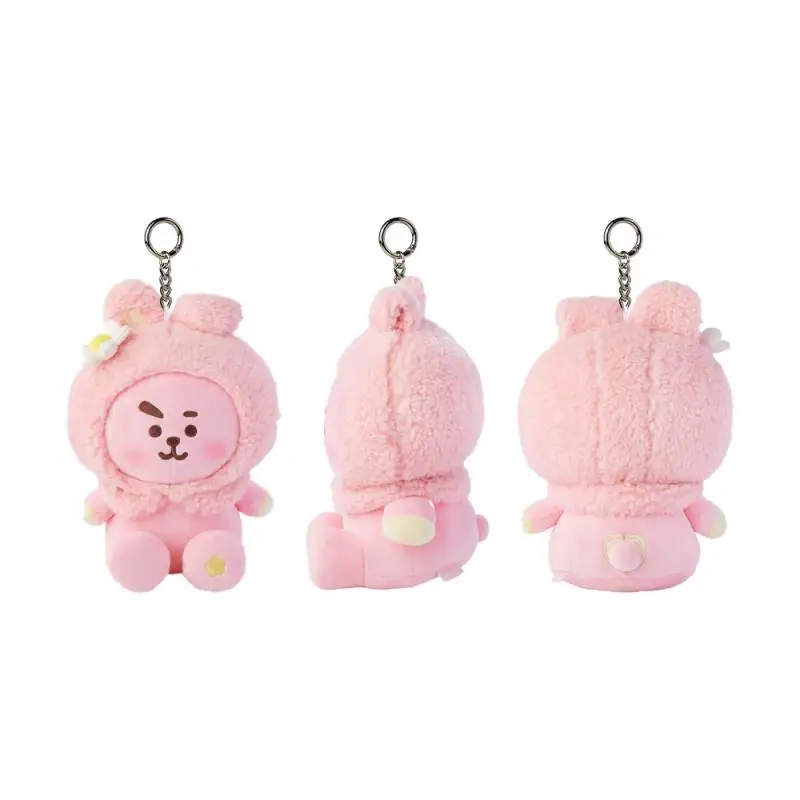 New 12Cm Sakura Hood Bt21 Plush Doll Pendant Cute Cartoon Small Animal Plush Toy Keychain Bag Accessories Boy Girl Birthday Gift