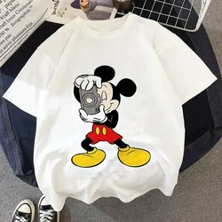 Summer Disney Mickey Minnie Mouse Kid Cotton T Shirt Children Tshirt Cute Cartoon Children Top Fashion Boy Girl Clothes Baby Tee