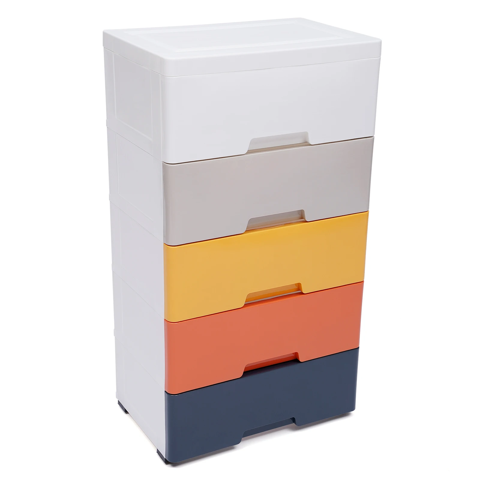 Plastic Drawers Dresser Storage Cabinet, 5 Drawer Stackable Vertical Clothes Storage Tower