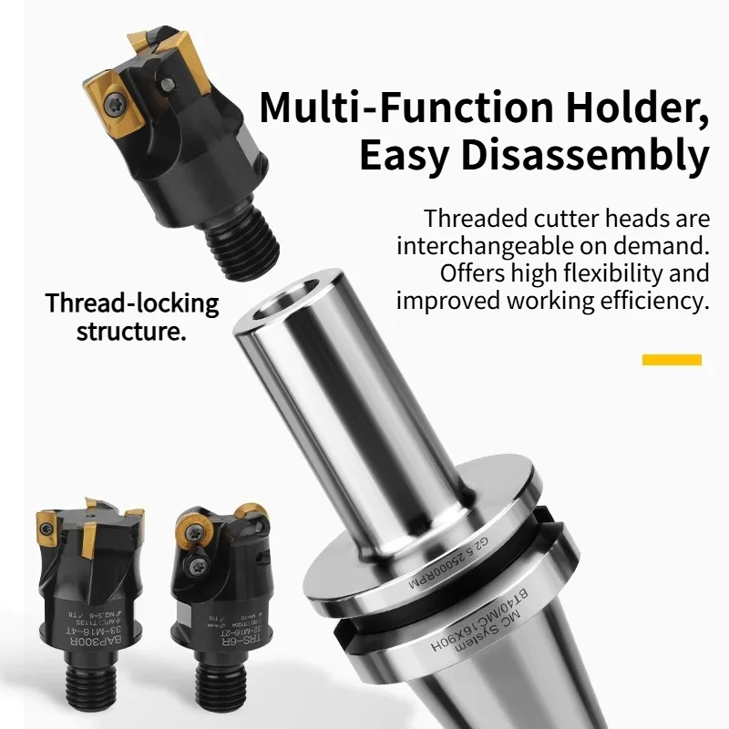 BT30 BT40 M6 M8 M10 M12 M16 Anti-vibration Lock Tooth Handle Replaceable Lock Tooth Cutter Head Shock-proof Tool Holder Boring