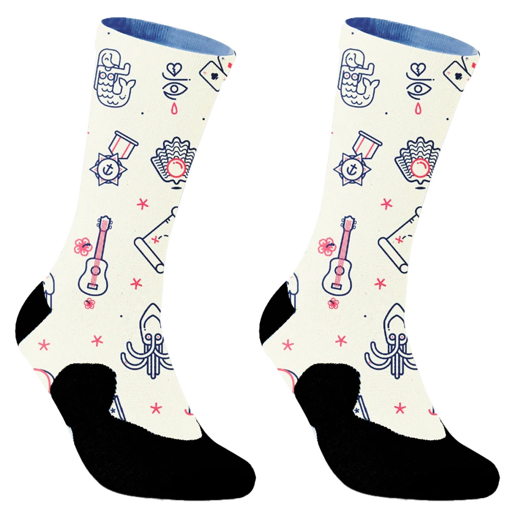 Cotton Fashion Funny Creative Middle Tube 2024 New Cute Pattern pirate boat Sports Sock Wonder Socks Gift