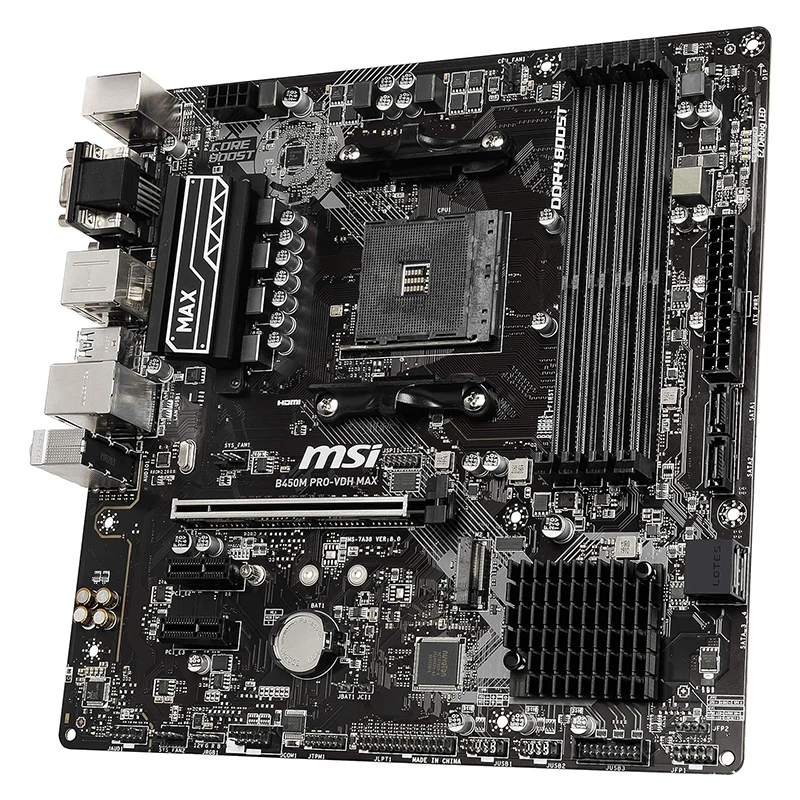 Imagem -05 - Msi-pro B450m Pro-vdh Max Am4 Placa-mãe Amd B450 Sata gb s Micro Atx Amd