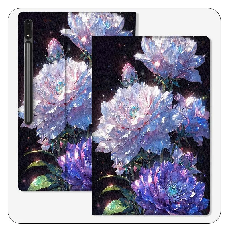 

Luminous Sequin Flower For Samsung Galaxy Tab S9 S10 S6 S7 S8 FE Plus Lite Inch Foldable Cover Tablet Case
