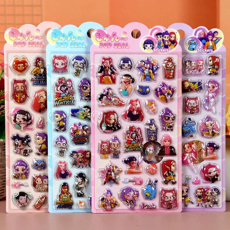 30pcs K-Pop Demon Hunter 3d Relief Crystal Sticker Cute Diy Mobile Phone Decoration Sticker Student Hand Account Stationery Gift