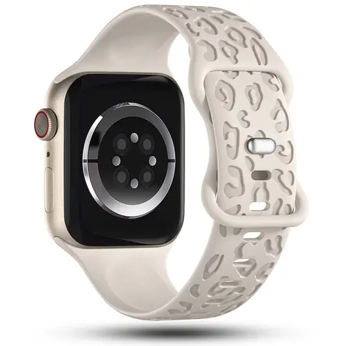 Imagen 2 del producto Correa grabada para Apple Watch, banda de 44mm, 40mm, 45mm, 49mm, 41mm, 38mm, 42mm, pulsera de silicona de leopardo para iwatch series 7 se 3 6 8 ultra