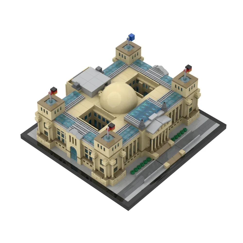 Moc Germany ห้องประชุม Reichstag-เบอร์ลินชุดบล็อกตัวต่ออิฐ EDIFICE สถาปัตยกรรมของเล่นสำหรับของขวัญวันเกิดสำหรับเด็ก