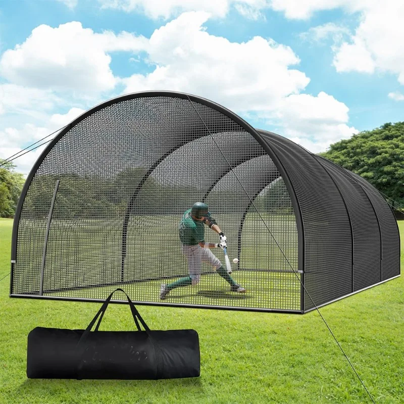 

Baseball and softball batting cage 30 × 13 × 9ft outdoor baseball practice net batting protective training cage
