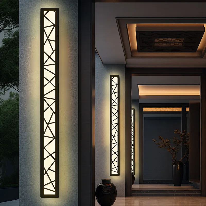 IP65 Waterproof Wall Lamp Outdoor Wall Light Minimalist Long Wall Light Porch Sconce Villa Garden 110V220V Courtyard Light