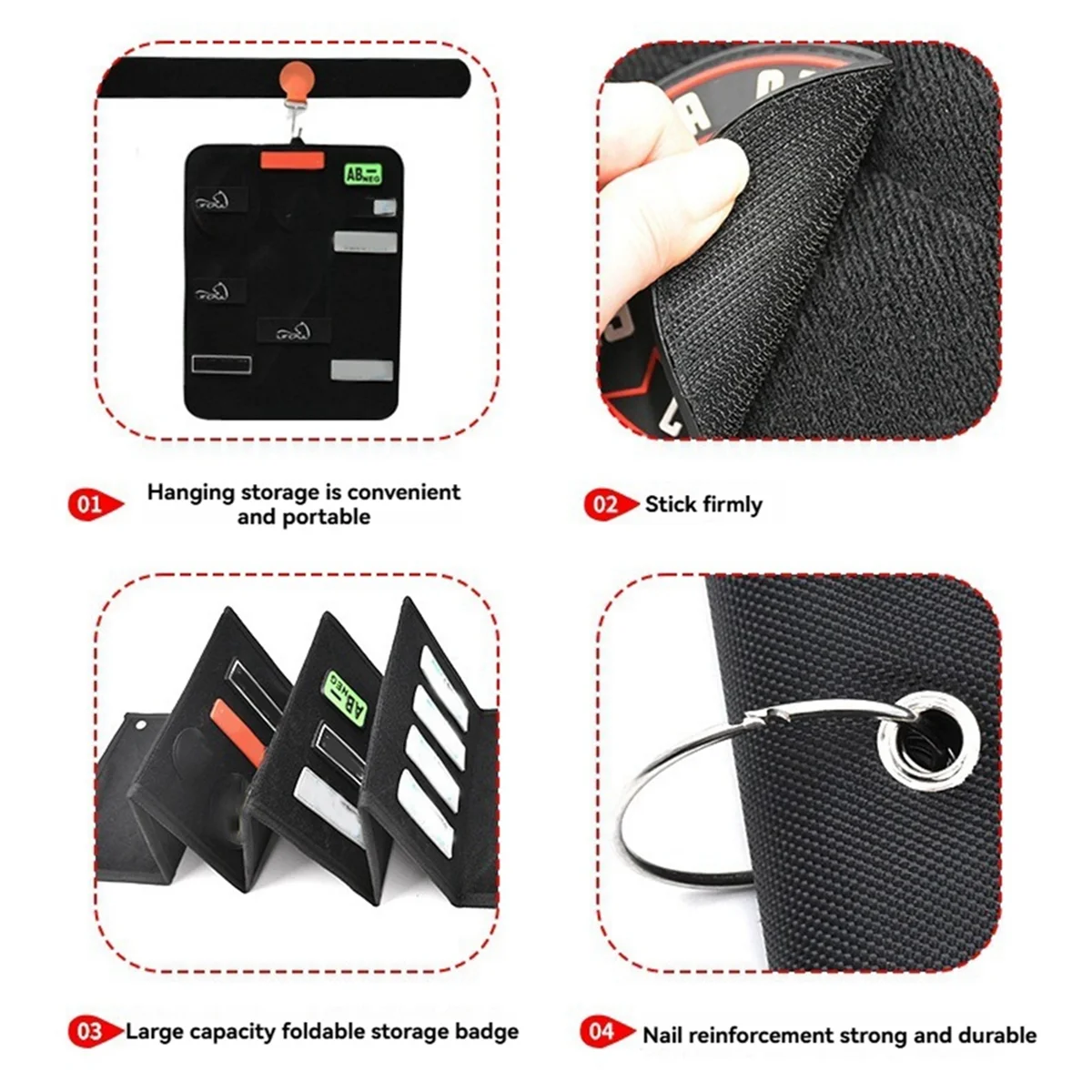 A44U Foldable Badge Collection Display Organizer Fabric Arm Badge Storage Book