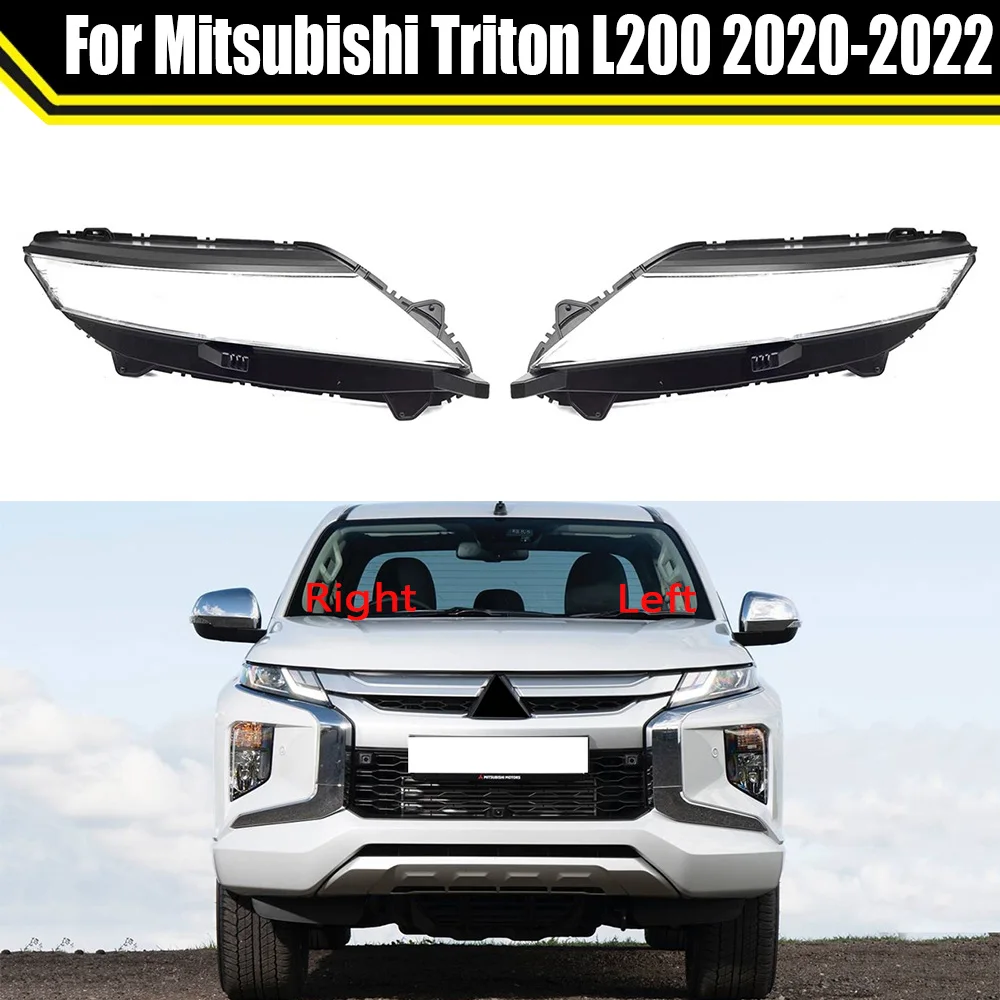 For Mitsubishi Triton L200 2020 2021 2022 Front Headlight Cover Transparent Shade Lampshade Headlamp Shell Lens Plexiglass