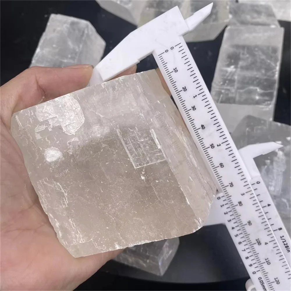 Wholesale Clear Optical Calcite Raw Cube Iceland Spar Slab Natural Stone Energy Rough Crystal Minerals Healing Stones Witchcraft