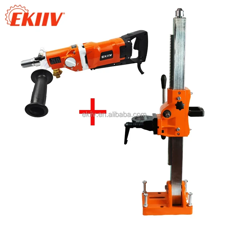 Portable EKIIV F-180C Variable Speed Diamond Core Drill Machine with Wet & Dry Usage Device for Brick Masonry