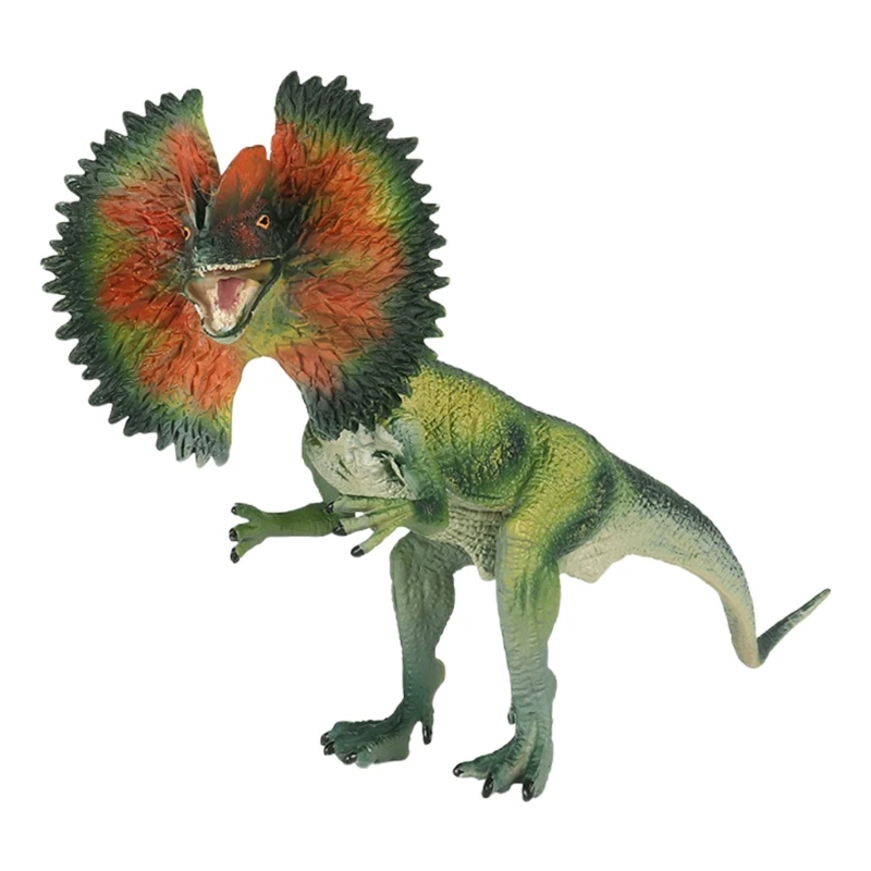 5’’ Dinosaur Model Action Figure Animal Realistic Biological Dilophosaurus Figurine Interactive Desk Toy Cake Topperss